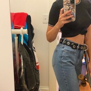Garage black crop top
